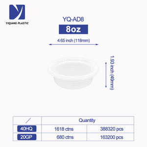8oz ODM/OEM Disposable Plastic Round Microwave Food Container, Leak Proof Takeaway Deli Container