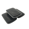 28oz 1 Compartment Black Plastic Food Container with Lid