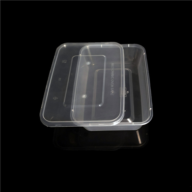 500ml Food Container Rectangular One Time Plastic Take-away Lunch Box