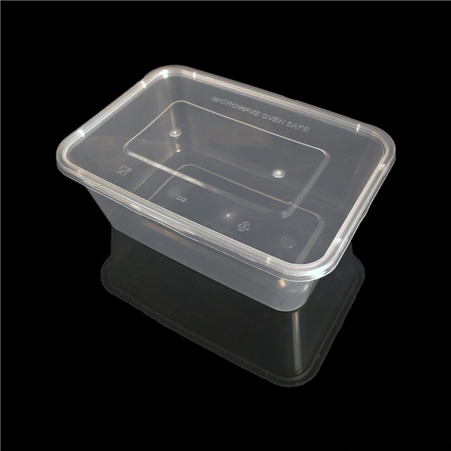 1000ml Plastic Disposable Microwave Lunch Box, Transparent Square Leak Proof Food Containers