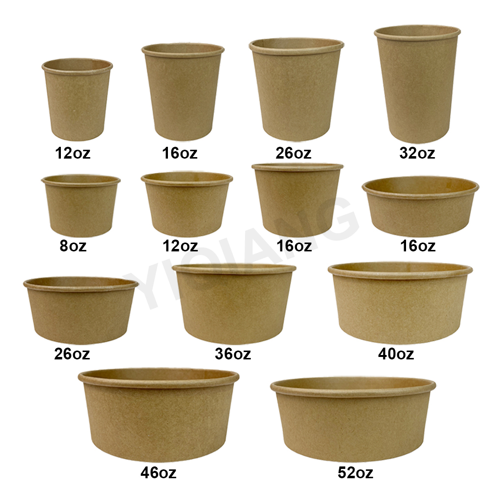 46 Oz Large Round Paper Bowls,Disposable Salad Bowls with Lid Free Party Supplies for Hot/Cold Food, Soup (1300ml) 