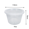 16oz ODM/OEM Disposable Plastic Round Microwave Food Container, Leak Proof Takeaway Soup Cup
