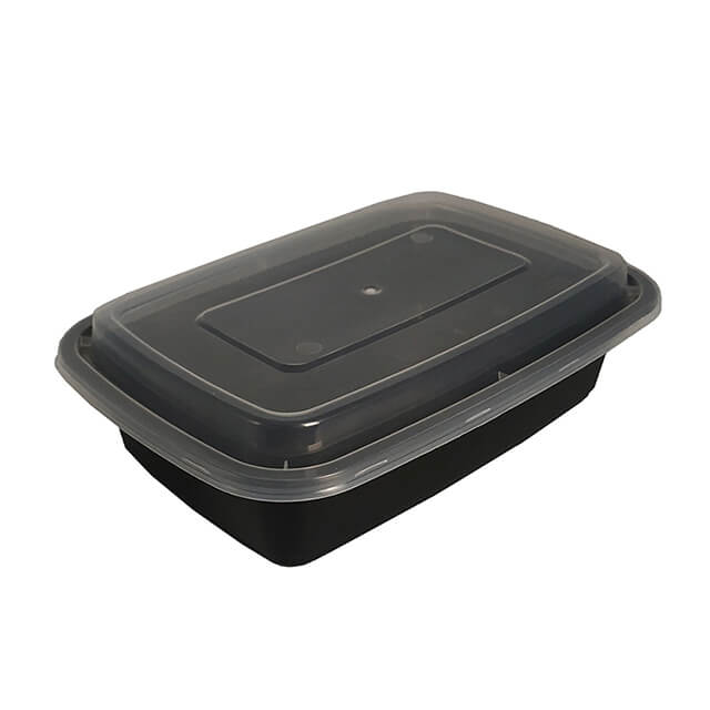 1000ml 1 Compartment Black Plastic Food Container with Lid - Buy black