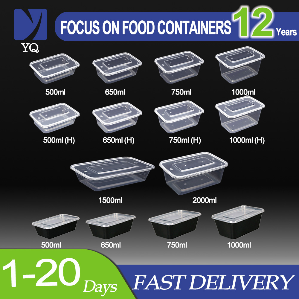 650ml Disposable Rectangle Clear Food Containers for Food Packaging Box