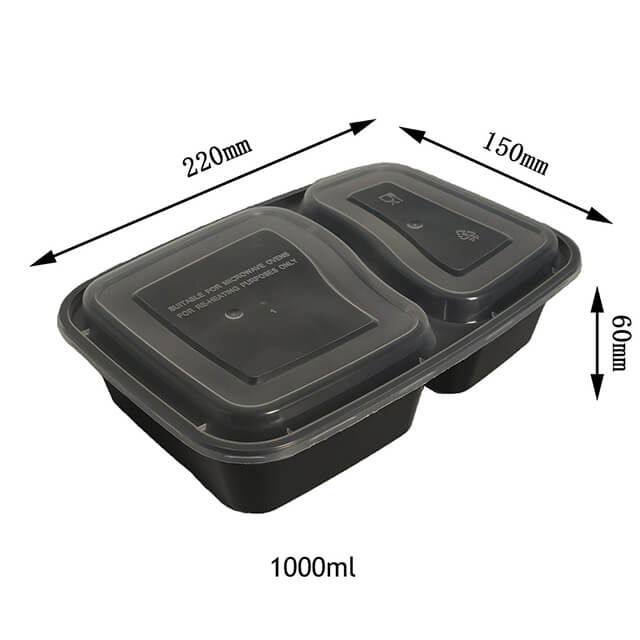 Wholesale Lunch Box Containers Disposable Plastic 2 Compartment Bento