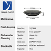 48oz Black Disposable Plastic Microwavable Safa Round Meal Prep Containers With Dome Lid