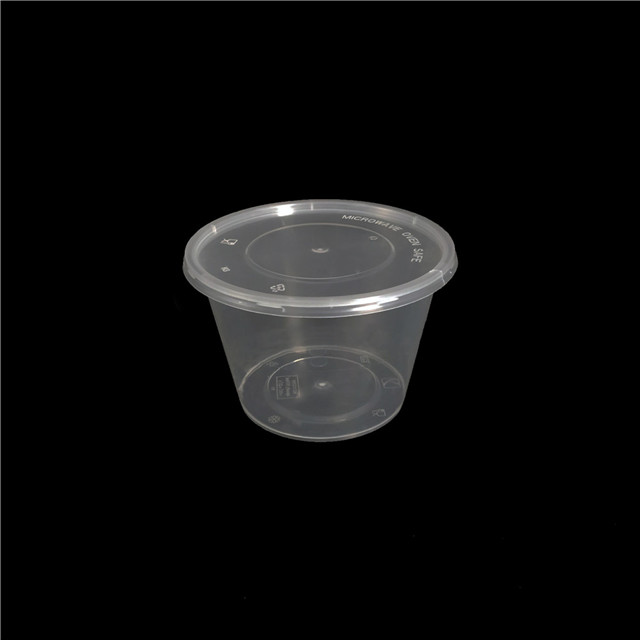 500ml Round Plastic Food Containers Disposable Packaging Box Food Use Bento Lunch Box 