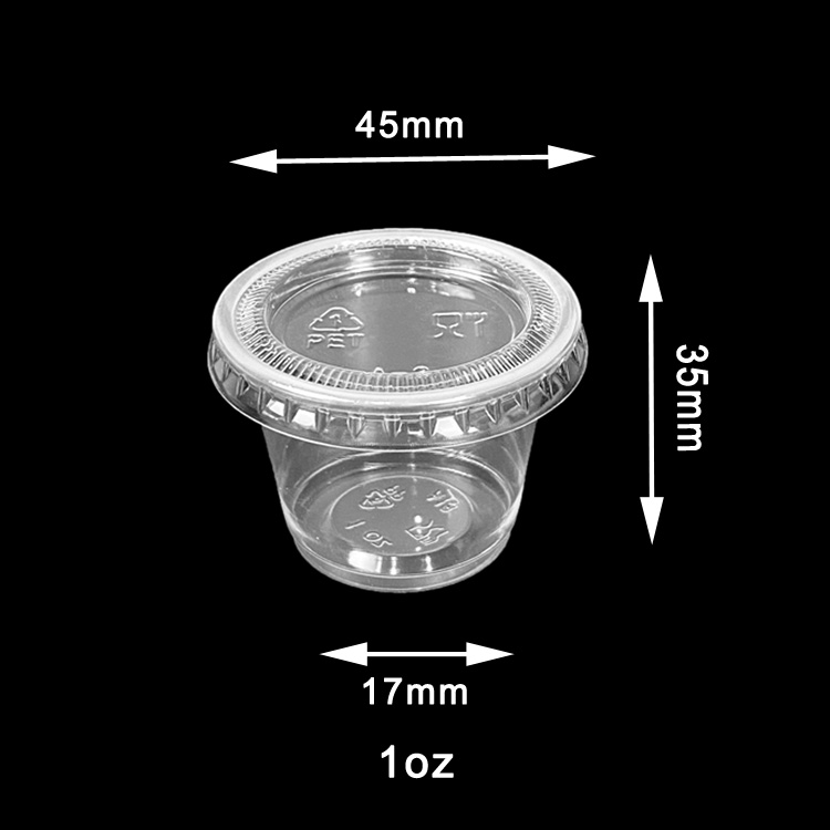 P1 Disposable Plastic Sauce Cup Small Food /sauce Containers with Lid