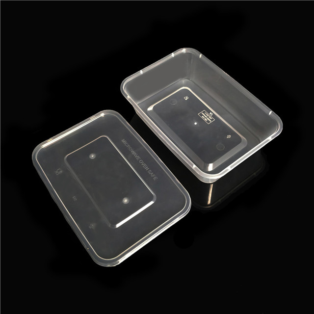 500ml Plastic Disposable Transparent Microwave Safe Square Food Container With Lid